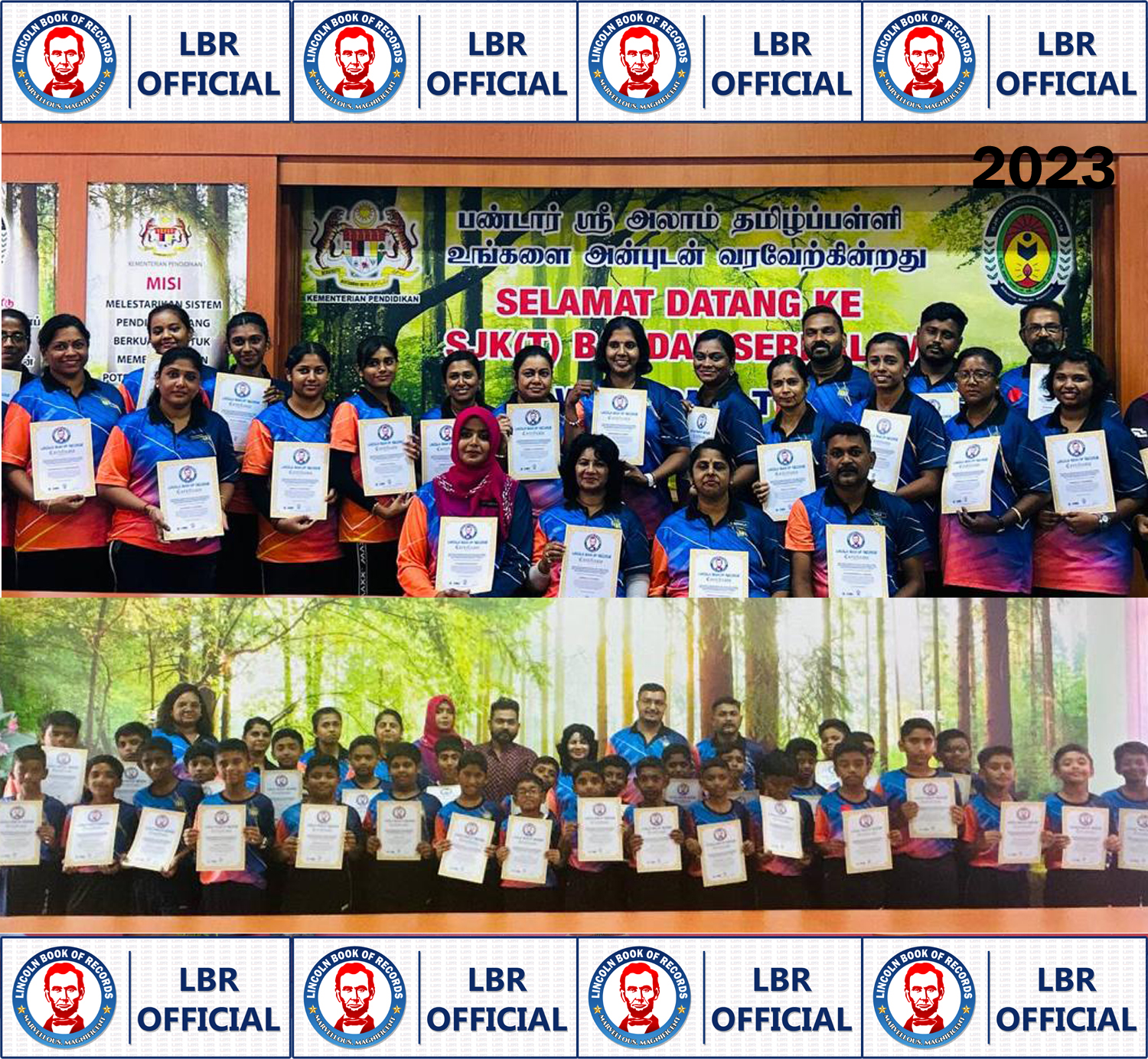 World Record by organising 446 multi-racial people across 4 different  nations to perform multiple Tamil cultural Dance performances in the  name,"Sri Rudram International Cultural fest " at one place